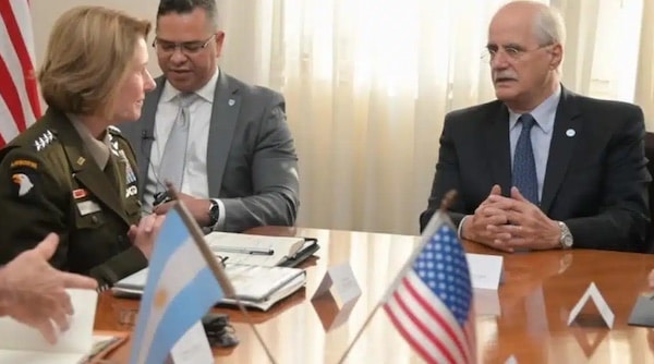 | US SOUTHCOM head General Laura Richardson meets Argentinian Defense Minister Jorge Taina on Monday April 17 2023 Photo HispanTV | MR Online