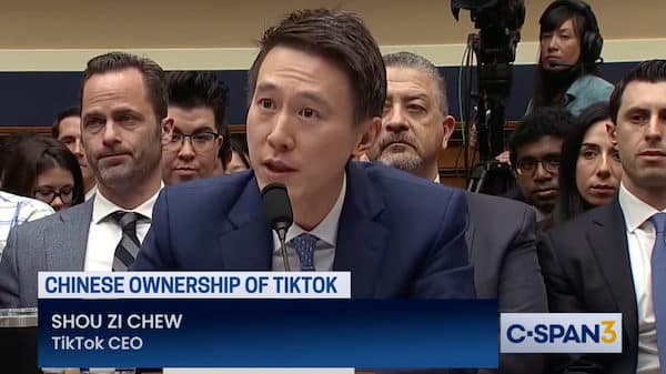 | Screenshot of TikTok CEO Shou Zi Chew testifying before Congress on CSPAN | MR Online