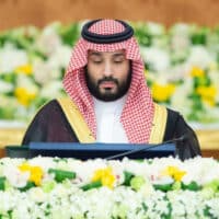 Crown Prince Mohammed bin Salman chairs a meeting of Saudi Arabia’s cabinet on 4 April. Saudi Press Agency/ZUMAPRESS