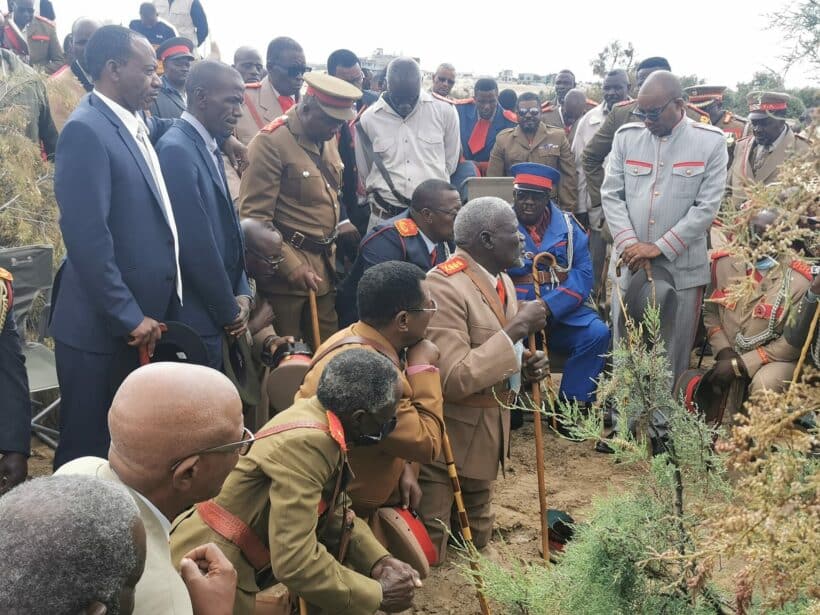 | A group of Ovaherero elders led by a traditional priest in summoning the spirits of the ancestors genocide victims before paying homage to them in the unmarked gravesite | MR Online
