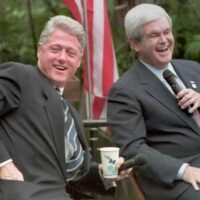 Bill Clinton and Newt Gingrich in 1995. (Photo: John Mottern/AFP)