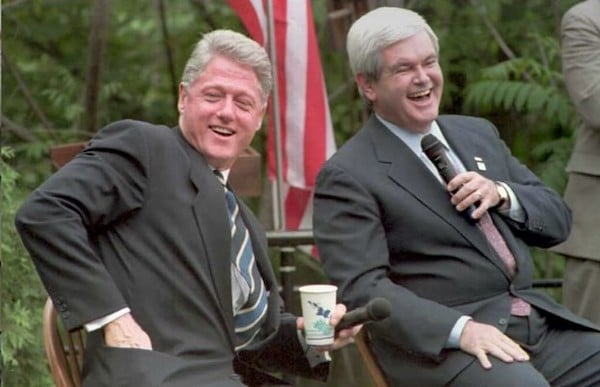 | Bill Clinton and Newt Gingrich in 1995 Photo John MotternAFP | MR Online