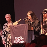 Members of Pussy Riot receiving the Woody Guthrie Prize in Tulsa Oklahoma on May 6. [Source: Photo courtesy of Jeremy Kuzmarov]