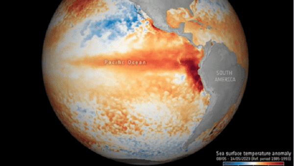 | Satellite images showing sea surface temperature anomaly as of May 17 2023 | Photo Twitter ESA EO | MR Online