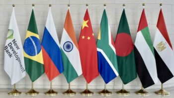 | Flags of the members of the BRICS blocs New Development Bank NDB | MR Online