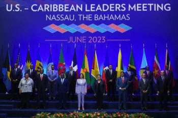 | US Vice President Kamala Harris stands with leaders of various Caribbean countries for a photo at the US Caribbean Leaders Meeting in Nassau Bahamas June 2023 Photo CARICOM | MR Online