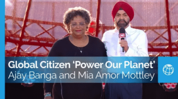 | PARIS FRANCE JUNE 22 Mia Mottley Prime Minister of Barbados and Ajay Banga President of the World Bank speak on stage during Global Citizens Power Our Planet Live in Paris on June 22 2023 in Paris France | MR Online