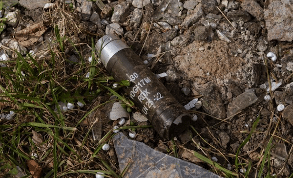 | A cluster bomb capsule is seen on the ground amid the Russia Ukraine war at the frontline city of Avdiivka Ukraine on March 23 2023 Photo Andre Luis AlvesAnadolu Agency via Getty ImagesCommon Dreams | MR Online