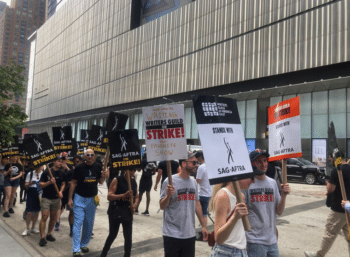 | SAG AFTRA members join writers on picket line in New York City July 14 2023 | MR Online
