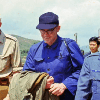 John T. Downey, center, walks into Hong Kong from China, where he was imprisoned for more than 20 years, on March 12, 1973. [Source: slate.com]