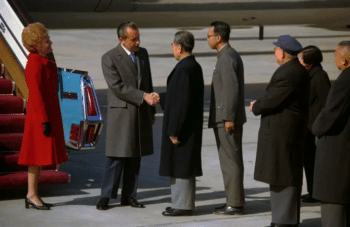 | Nixon shakes hands with Chinese Premier Zhou Enlai after landing in Beijing in February 1972 on his historic visit Source wikipediaorg | MR Online