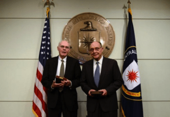 | John Downey and Richard Fecteau receive an intelligence award at CIA headquarters in Langley in 2013 Source americaaljazeeracom | MR Online