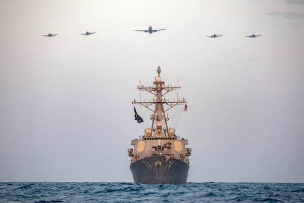 | THE GUIDED MISSILE DESTROYER USS MCFAUL DDG 74 CONDUCTS A PHOTO EXERCISE WITH A US NAVY P 8 POSEIDON AND FOUR US AIR FORCE A 10 THUNDERBOLT IIS IN THE ARABIAN GULF AUG 4 2023 PHOTO MASS COMMUNICATION SPECIALIST 2ND CLASS JUEL FOSTER VIA WWWNAVYMIL | MR Online