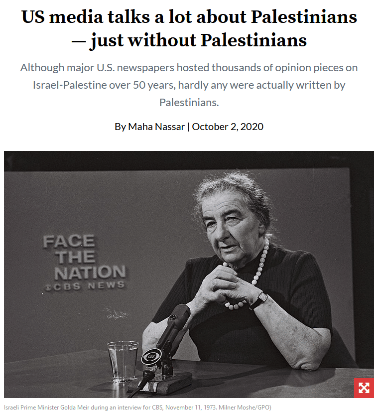 | From 1970 to 2019 the New York Times and Washington Post ran 5739 opinion pieces about Palestinians Just 14 of these were by Palestinians +972 10220 | MR Online