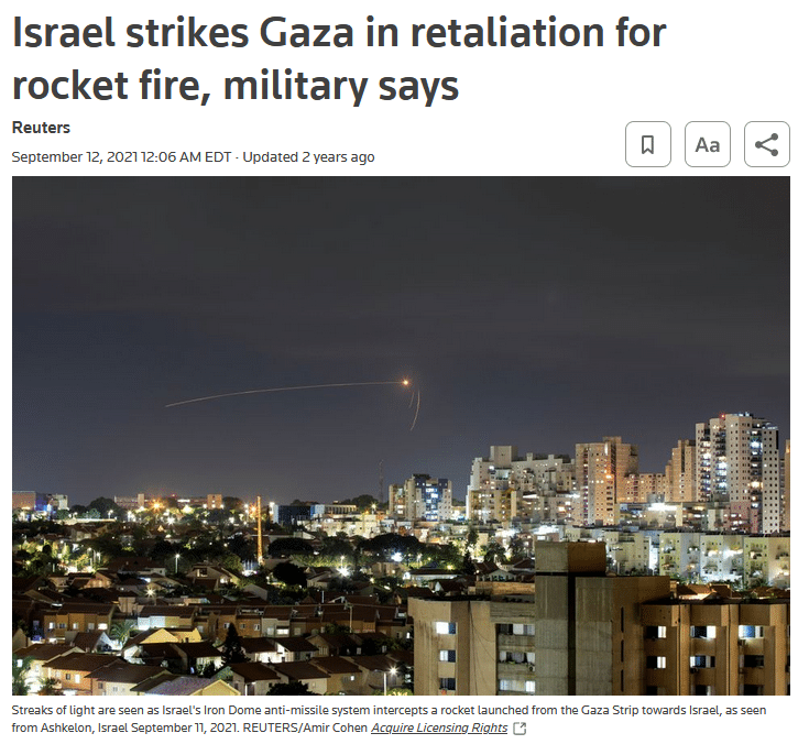 | As is typical retaliation is used by Reuters 91221 to refer to Israeli violence against Palestiniansimplicitly justifying it as a response rather than an escalation | MR Online