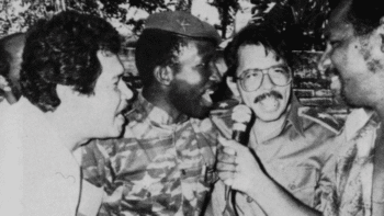 |  O presidente de Burkina Faso, Thomas Sankara, com o presidente da Nicarágua, Daniel Ortega |  MROnline