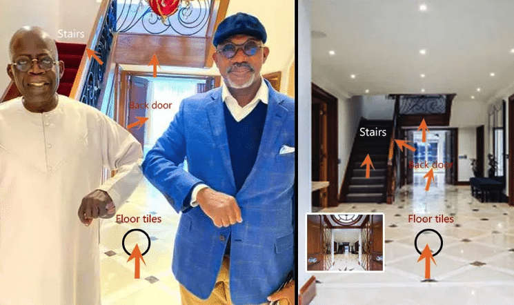 | Tinubu inside his London mansion with a Nigerian governor Dapo Abiodun graphic by Premium Times | MR Online