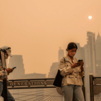 Wildfire smoke from Canada consumes New York City, June 7, 2023. Photo by Anthony Quintano/Flickr.