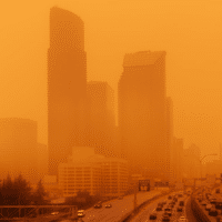 The smoke from wildfires obscures the Seattle sky. Photo: JINGXUAN JI via Canva.