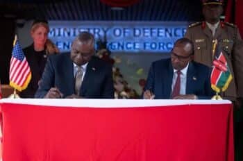 | United States Secretary of Defense Lloyd Austin signs a defense pact with his Kenyan counterpart Aden Duale Cabinet Secretary for the Ministry of Defence | MR Online