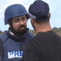 An Israeli security officer threatens an Al-Araby reporter (Arab News, 10/15/23): “If you don’t report the truth, woe is you.”