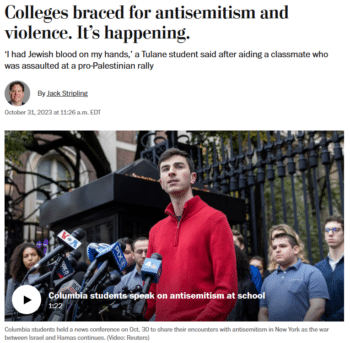 | Jewish students hear the river to the sea as an open call for the eradication of Israel the Washington Post 103123 reportednot mentioning that Jewish anti war protesters use this slogan as well Common Dreams 102723 | MR Online