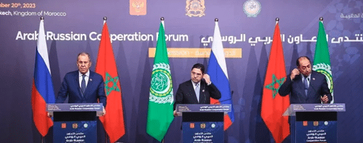 | Left to right Sergei Lavrov Nasser Bourita Moroccan Foreign Minister Hossam Zaki Assistant Secretary General of the League of Arab States Source httpsmidruen | MR Online
