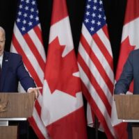 Prime Minister Trudeau and US President Biden, during the latter’s March 2023, visit to Canada. In response to pressure from the US, for three-quarters of a century the Canadian ruling class’ principal strategic ally, the Trudeau government has adopted an ever more bellicose stance against Beijing. [AP Photo/Andrew Harnik]