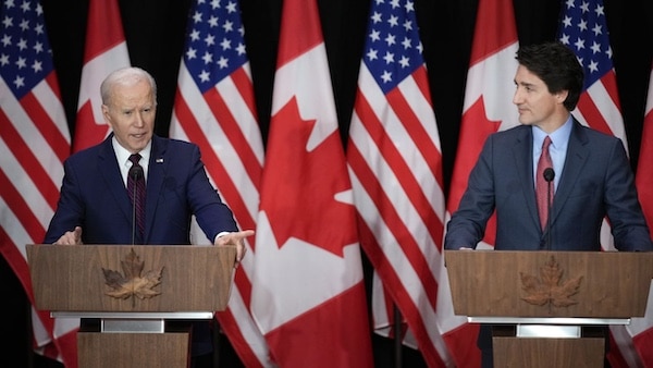 | Prime Minister Trudeau and US President Biden during the latters March 2023 visit to Canada In response to pressure from the US for three quarters of a century the Canadian ruling class principal strategic ally the Trudeau government has adopted an ever more bellicose stance against Beijing AP PhotoAndrew Harnik | MR Online