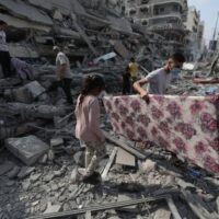 Damage in Gaza Strip during the October 2023.