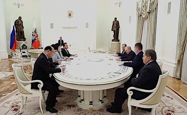 | President Vladimir Putin 3rd from Right met North Korean Foreign Minister Choe Son Hui 3rd from Left Moscow Jan 16 2024 | MR Online