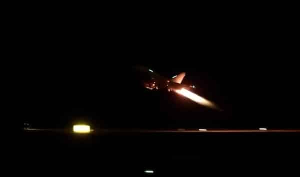 | An RAF Typhoon takes off from Akrotiri on Cyprus to bomb Yemen Photo MOD | MR Online