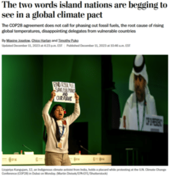 | Washington Post 121123 attributes the idea that carbon capture is a false climate solution to some environmentalists | MR Online