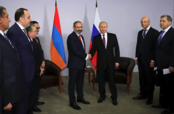 | Vadimir Putin shakes hands with Armenias Prime Minister Nikol Pashinyan RAND advocated for trying to weaken Russian relations with its Armenian ally which has been achieved in the face of an Azerbaijani invasion of the Armenian enclave of Nagorno Karabakh Source reuterscom | MR Online