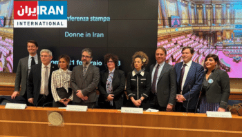 | Mike Wallace second from right poses with prominent anti Iran figures at a lobbying event in Italy February 2023 Photo | Twitter | MR Online