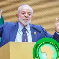 Brazilian President Luiz Inacio Lula da Silva speaking during the opening ceremony of the 37th Session of the Assembly of the African Union (AU) at the AU headquarters in Addis Ababa on February 17, 2024. Photo: Brazilian Presidency.