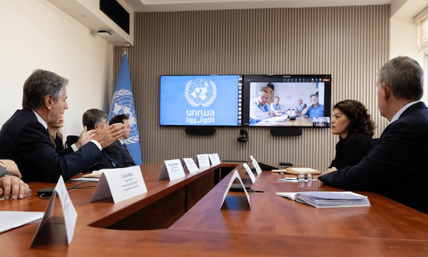 | Secretary of State Blinken meets with UNRWA officials in November 2023 Photo X platform SecBlinken | MR Online
