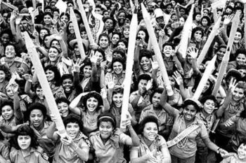 | Cubans celebrate at the closing march of the literacy campaign in Havanas Plaza de la Revolución December 1961 Photograph by Liborio Noval | MR Online