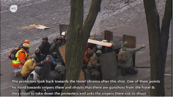| The verdict confirms the shooting of Maidan activists from the activist controlled Hotel Ukraina Screen grab from Video CYouTube | MR Online