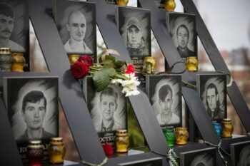 | Memorial to protesters killed in the Maidan massacre in Kyiv Photo from Wikimedia Commons | MR Online