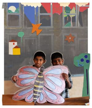| Students display a butterfly they made at the Madu Adu science or lets do it corner | MR Online