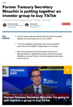 | Theres no way that the Chinese would ever let a US company own something like this in China Seth Mnuchin told CNBC 31424as though the Marxist Leninist state should be the model for US media regulation | MR Online