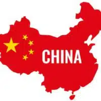 China map. China flag. Vector illustration.