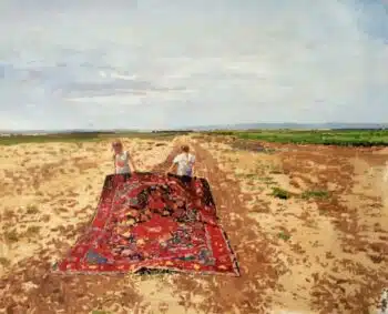 | Fatma Shanan Palestine Two Girls Holding a Carpet 2015 | MR Online