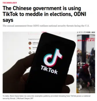 | Below the scary headline Politico 31124 acknowledges that there have been no concrete examples publicly provided showing how TikTok poses a national security threat | MR Online
