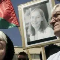 Rachel's parents during a protest in Palestine (Photo: ISM)