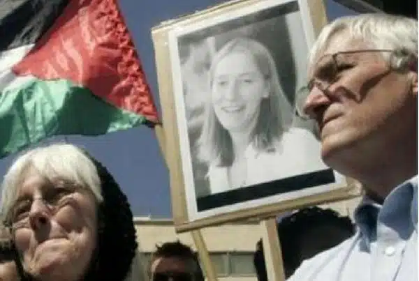 | Rachels parents during a protest in Palestine Photo ISM | MR Online