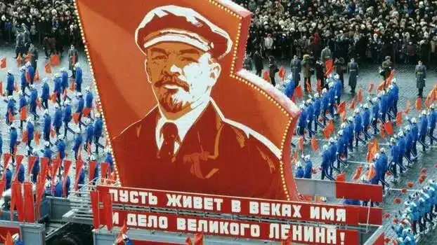 | Athletes march in a parade dedicated to the sixty third anniversary of the Great October Socialist Revolution 7 November 1989 The banner reads Let the name and exploits of the great Lenin live for centuries Photo IMAGO ITAR TASS | MR Online