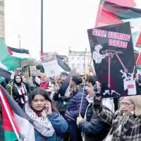 JUST CAUSE: A Palestine Solidarity Campaign rally outside the Houses of Parliament, London on February 21, 2024