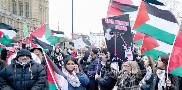 | JUST CAUSE A Palestine Solidarity Campaign rally outside the Houses of Parliament London on February 21 2024 | MR Online